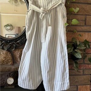 Madewell cropped wide leg Linen BL pants